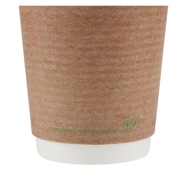 Vegware Compostable Coffee Cups Double Wall 340ml / 12oz (500 Pack) gh021