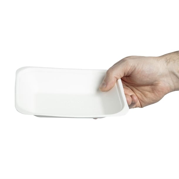 Vegware Compostable Bagasse Chip Trays 175mm (500 Pack) gh025
