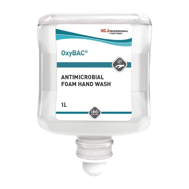 Deb OxyBAC Unperfumed Antibacterial Foam Hand Soap 1Ltr gh259