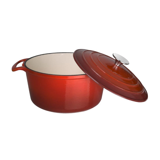 Vogue Round Casserole Dish Red 3.2Ltr gh304