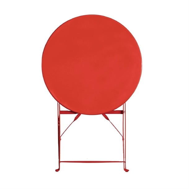 Bolero Perth Red Pavement Style Steel Table Round 600mm gh560