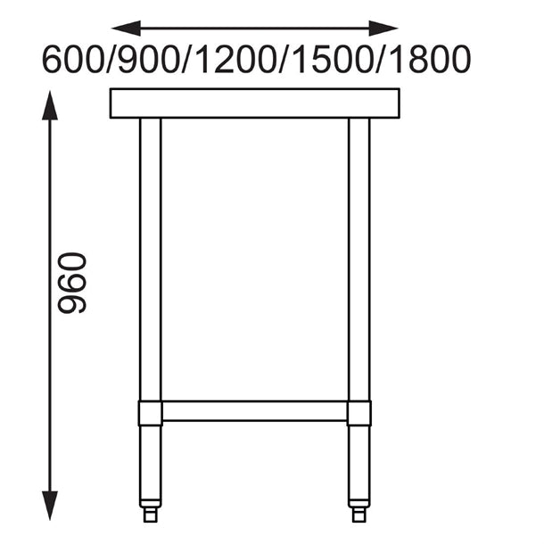 Vogue Stainless Steel Prep Table 1800mm gj504