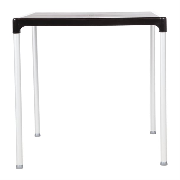 Black Square Table with Aluminium Legs 750mm gj970