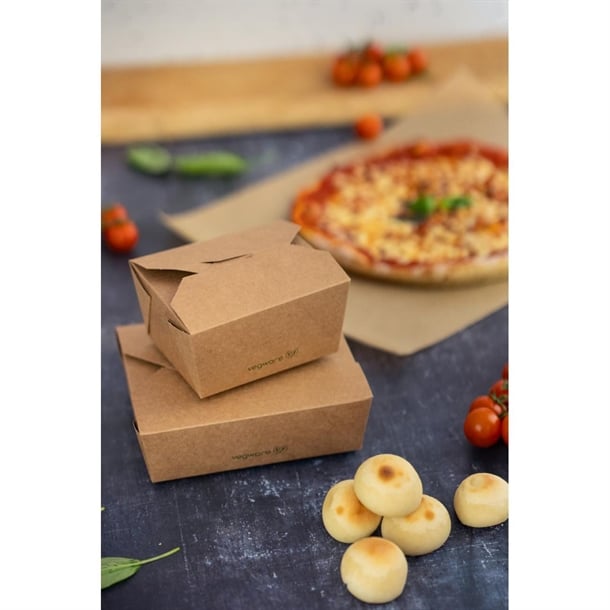 Vegware Compostable Paperboard Food Boxes No.5 1050ml / 37oz (150 Pack) gl859