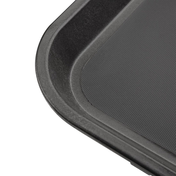 Olympia Kristallon Polypropylene Rectangular Non-Slip Tray Black p_gm238