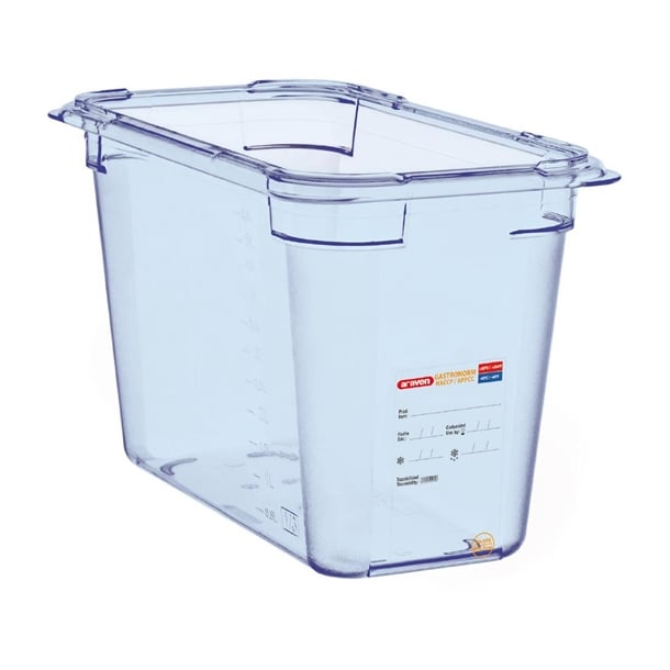 Araven ABS Food Storage Container Blue GN 1/3 200mm gp581