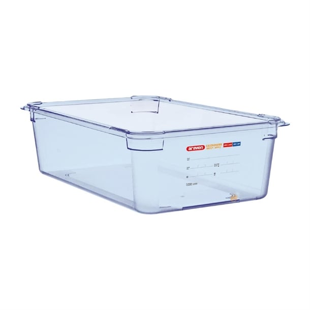 Araven ABS Food Storage Container Blue GN 1/1 150mm gp590