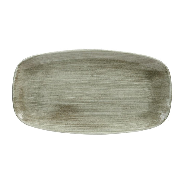 Churchill Stonecast Patina Antique Rectangular Plates Green 355mm (6 Pack) hc818