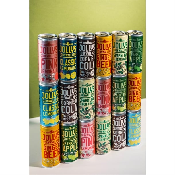 Jolly's Cornish Pink Lemonade Cans 250ml (24 Pack) hn942