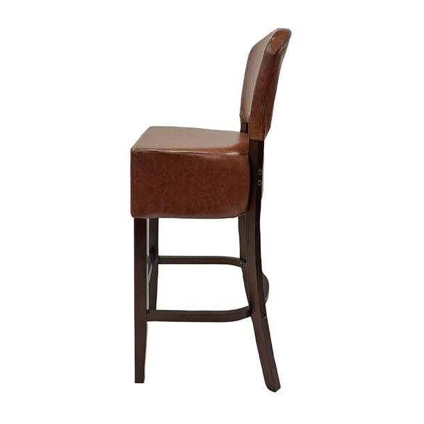 Hanoi Bar Chair in Dark Walnut with Bison Espresso Vinyl hp775