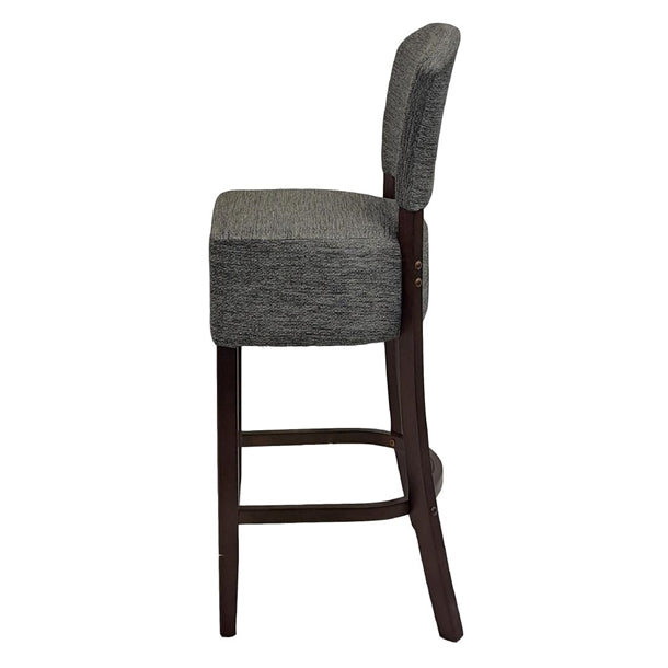 Hanoi Bar Chair in Dark Walnut with Shetland Smoke Seatpad hp779
