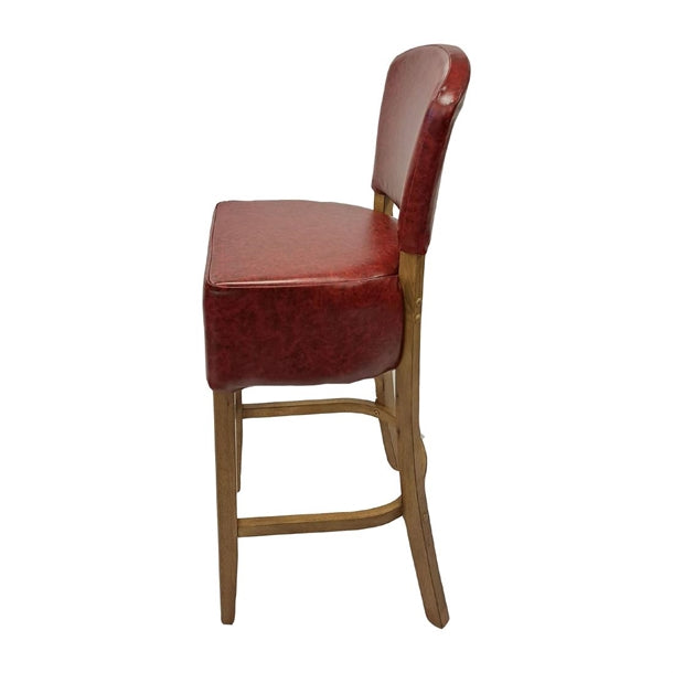 Hanoi Bar Chair in Weathered Oak with Bison Bordeaux Vinyl hp784