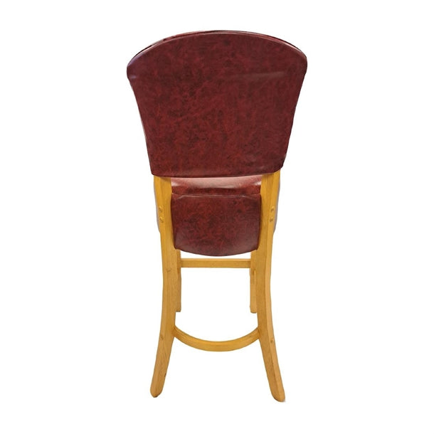 Hanoi Bar Chair in Soft Oak with Bison Bordeaux Vinyl hp791
