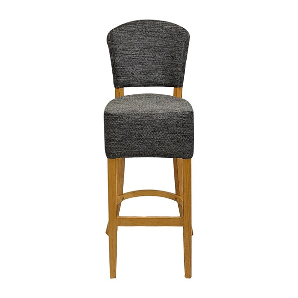 Hanoi Bar Chairs in Soft Oak with Shetland Smoke Seatpad hp793