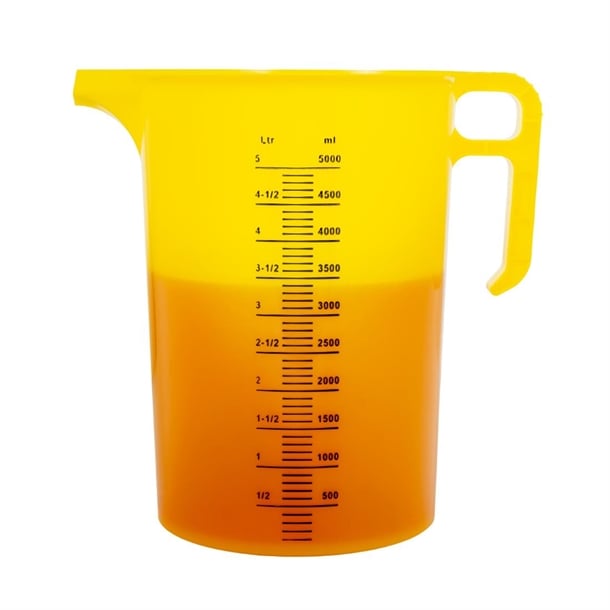 Pro-Measures Polypropylene Measuring Jug Yellow 5Ltr hp871