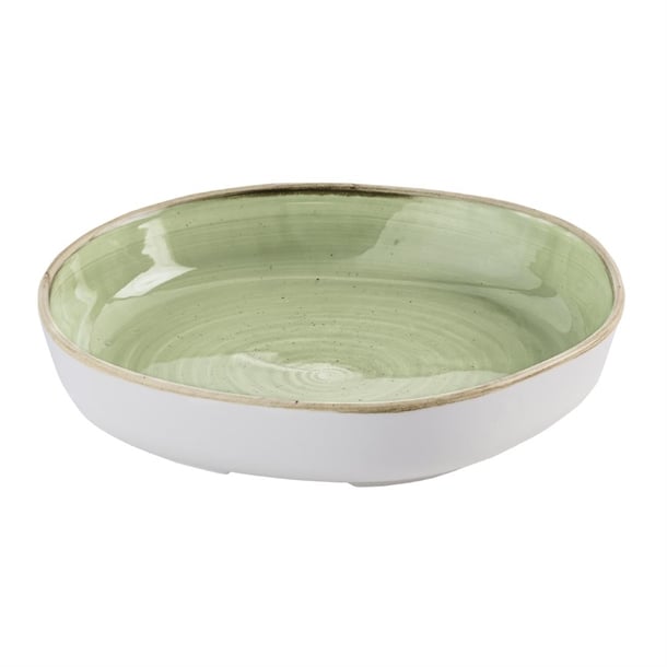 Churchill Stonecast Sage Green Organic Walled Bowls 232mm (6 Pack) hr417