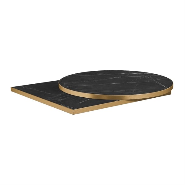 Omega Square Laminate Table Top Black Marble p_hs754