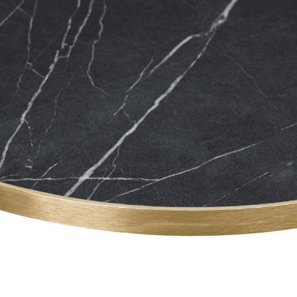 Omega Round Laminate Table Top Black Marble p_hs753