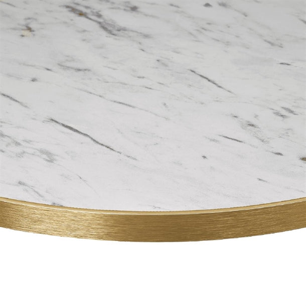 Omega Round Laminate Table Top White Carrara Marble p_hs760