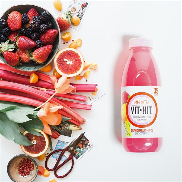 VITHIT Immunitea Dragonfruit & Yuzu Vitamin Water 500ml (12 Pack) hs825