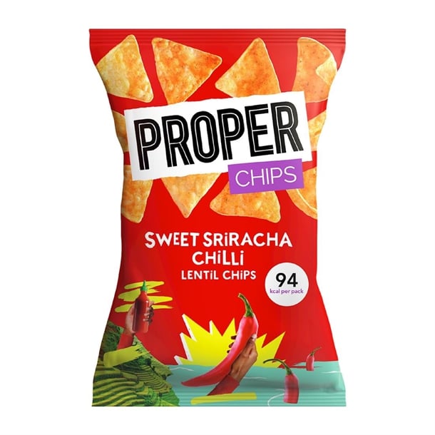 Properchips Impulse Sweet Sriracha Chilli Lentil Chips 20g (24 Pack) hs874
