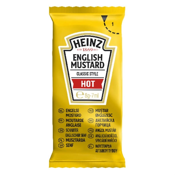 Heinz English Hot Mustard Sachets 7ml (250 Pack) ht389