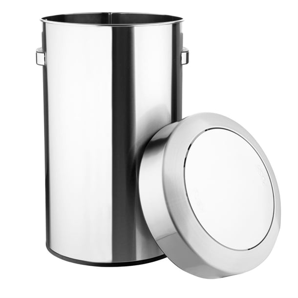 Bolero Bin with Swing Lid Brushed Steel 70Ltr ht461
