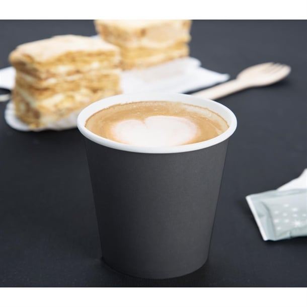 Fiesta Compostable Hot Cups Single Wall Black 6oz (1000 Pack) ht470