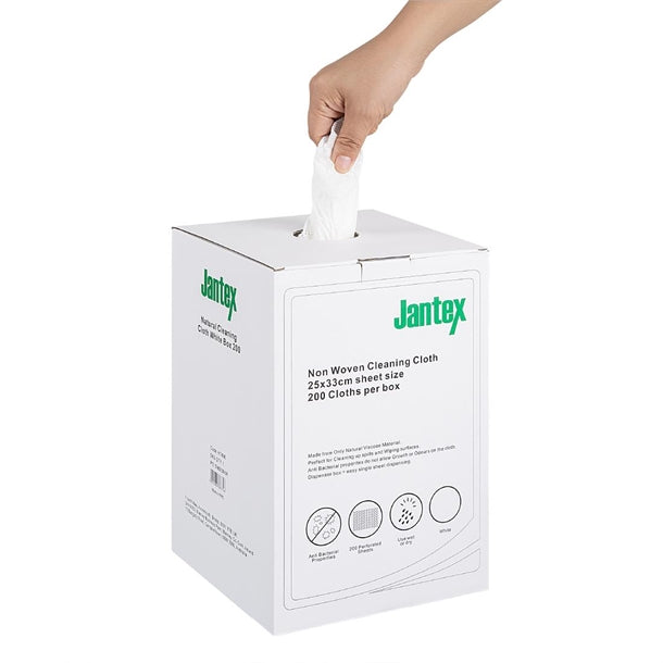 Jantex Green Compostable Cleaning Cloth White (200 Pack) ht496
