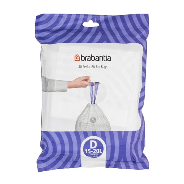 Brabantia PerfectFit Bin Bags, Code D, 15-20Ltr (40 Pack) hu180