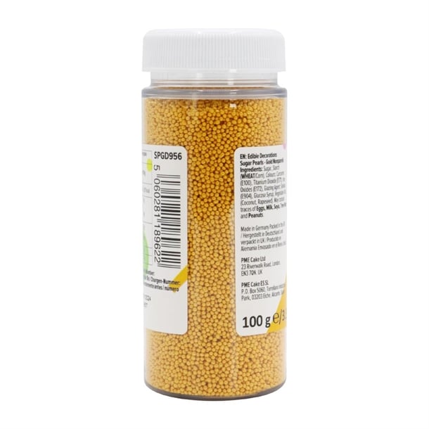 PME Sugar Pearls Nonpareils 100g - Gold hu216