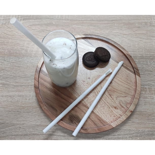 Fiesta Compostable Paper Spoon Straw White 210x8mm (250 Pack) hu367