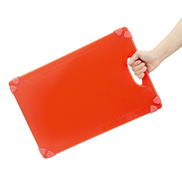 Hygiplas Commercial Grip Chopping Board Red 458x306mm hw005