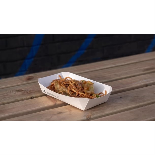 Notpla 8"x5" Rectangular Trays - White (400 Pack) hw507