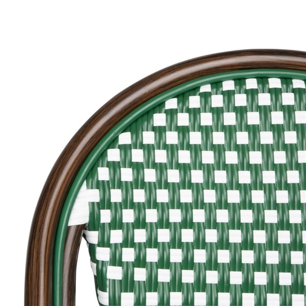 Bolero Parisian Style PE Rattan Chair Green Dot Mix (2 Pack) hw599