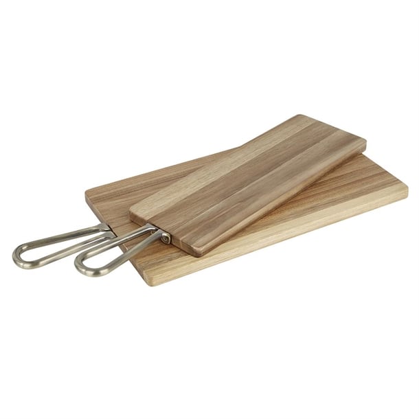 Olympia Rectangular Paddle Board Acacia Wood Metal Handles 615x260x20mm hx392
