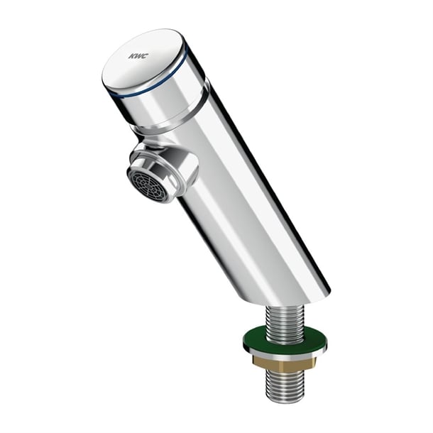 KWC DVS F3S Self-Closing Pre-Mixed Pillar Tap hx590
