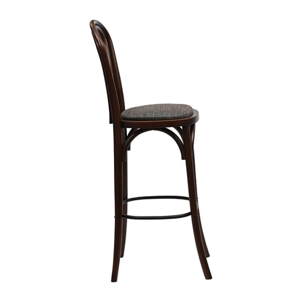 Hoop Back Bar Chair in Dark Walnut with Shetland Smoke Seat hx839