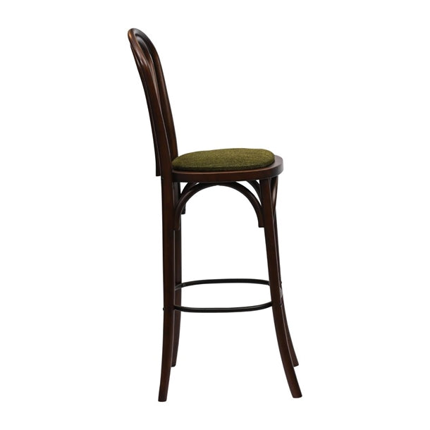 Hoop Back Bar Chair in Dark Walnut with Shetland Forest Seat hx840