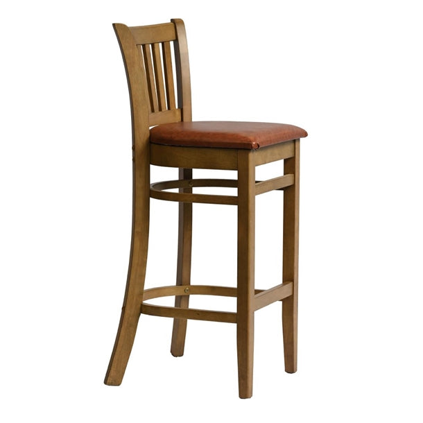 Manhattan Bar Chair in Weathered Oak with Bison Tan Seat hx864