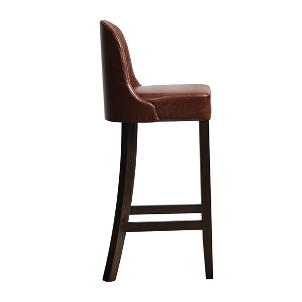Kilsby Bar Chair in Dark Walnut with Bison Espresso Seat hx894