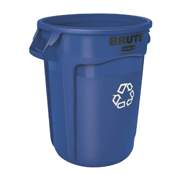Rubbermaid BRUTE Container with Recycling Logo Blue 75.7Ltr hy021