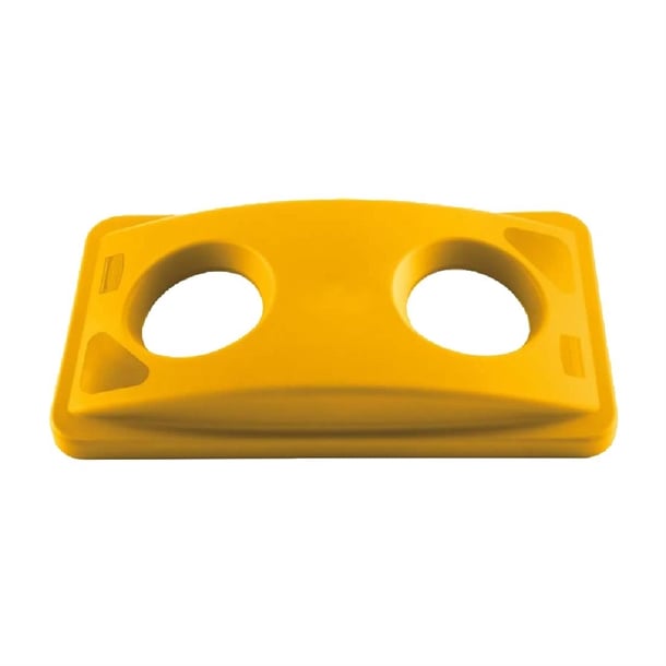 Rubbermaid Slim Jim Cans/Bottles Recycling Yellow Lid hy033