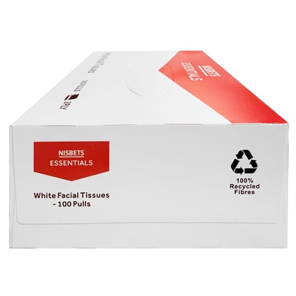 Nisbets Essentials White Facial Tissues - 100 Sheets (36 Pack) hy596