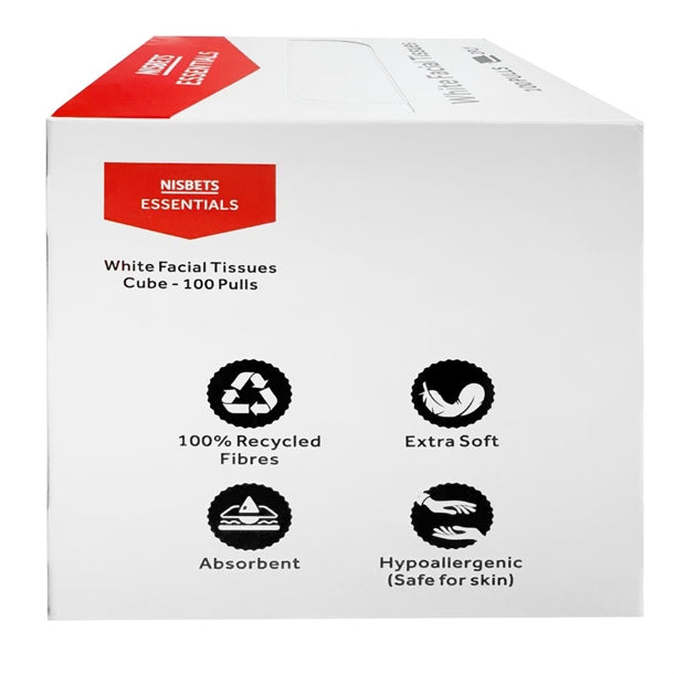 Nisbets Essentials Facial Tissues Cube - 100 sheets (36 Pack) hy597