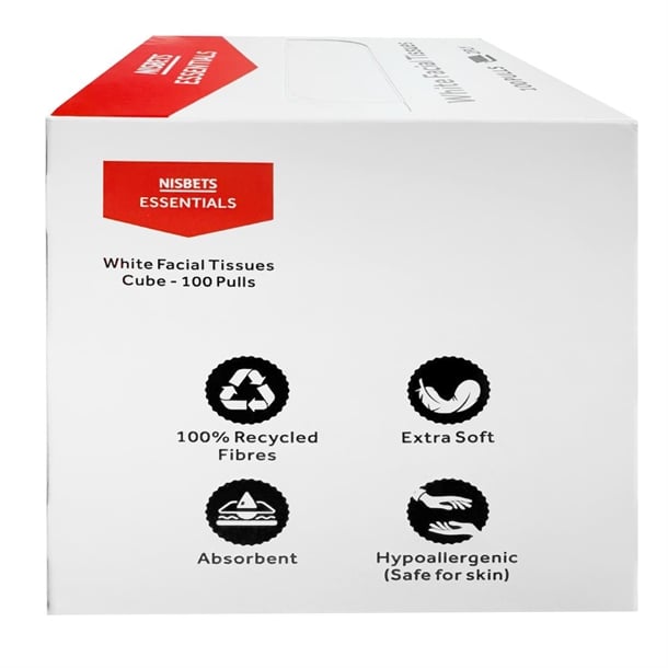 Nisbets Essentials Facial Tissues Cube - 100 sheets (36 Pack) hy597