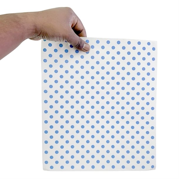 Fiesta Compostable Burger Wraps Blue Dot 250x300mm (200 Pack) hy783
