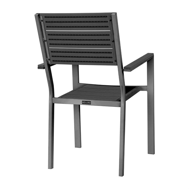 Bolero Valletta Grey Slatted Armchairs (4 Pack) hz022