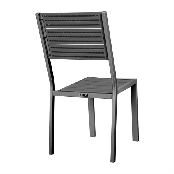 Bolero Valletta Grey Slatted Side Chair (4 Pack) hz023