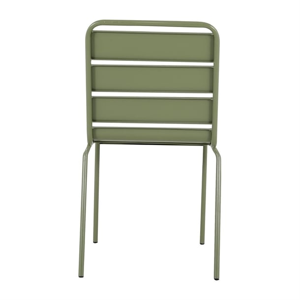 Bolero Amalfi Slatted Steel Side Chairs Olive Green (4 Pack) hz818